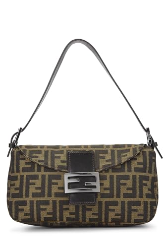 Fendi, sac à bandoulière en toile marron Zucca d'occasion, marron