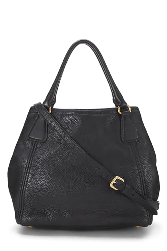 Prada, Pre-Loved Negro Vitello Daino Sacca 2 Manici, Negro