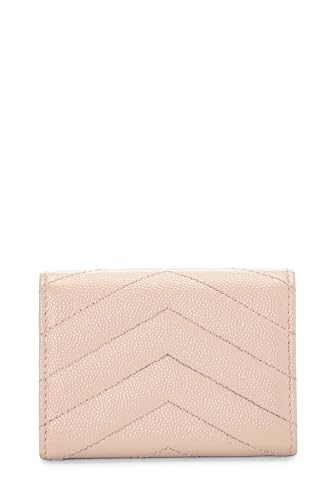 Yves Saint Laurent, Petit portefeuille Origami en cuir grainé rose d'occasion, rose