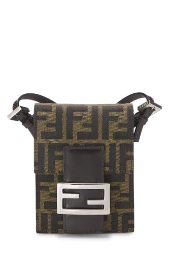 Fendi, Mini sac à bandoulière en forme de dôme en toile Zucca marron pré-aimé, Marron