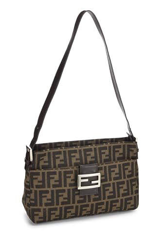 Fendi, sac à bandoulière en toile marron Zucca d'occasion, marron