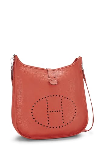 Hermès, Pre-Loved Rouge Tomate Clemence Evelyne III GM, Red