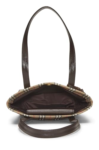 Burberry, Pre-Loved Brown Haymarket Check Shoulder Bag, Brown