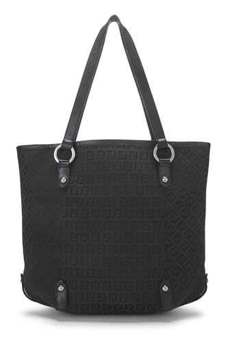 Fendi, sac fourre-tout en toile Zucchino noir d'occasion, petit modèle, noir