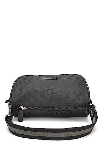 Gucci, pochette de taille en nylon GG noire d'occasion, noir