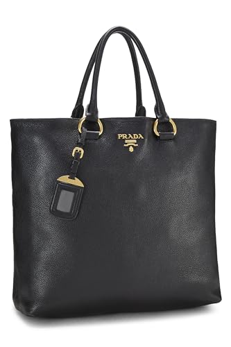 Prada, Bolso shopper negro Pre-Loved Vitello Daino Phenix, Negro