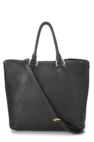 Prada, Pre-Loved Black Vitello Daino Phenix Tote, Black