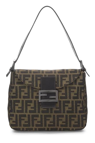 Fendi, Bolso de hombro de lona Zucca marrón Pre-Loved, Marrón