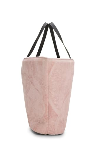 Chanel, grand sac fourre-tout en tissu éponge rose d'occasion, rose