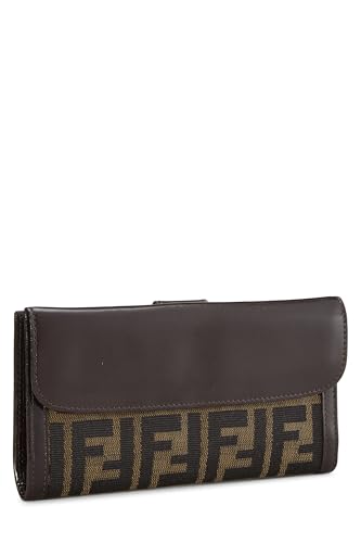 Fendi, Pre-Loved Brown Zucca Canvas Long Wallet, Brown