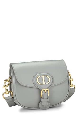 Dior, Solapa Bobby de piel de becerro gris Pre-Loved pequeña, Gris