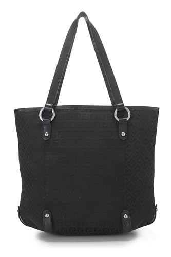 Fendi, Pre-Loved Black Zucchino Canvas Tote Small, Black