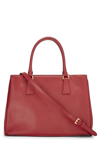 Prada, sac fourre-tout Executive moyen en saffiano rouge d'occasion, rouge