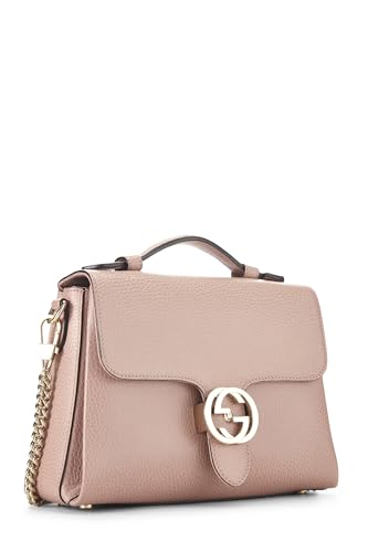 Gucci, sac à main en cuir rose avec poignées entrelacées d'occasion, rose