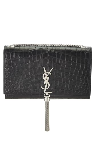 Yves Saint Laurent, Kate Tassel Medium, noir gaufré, d'occasion