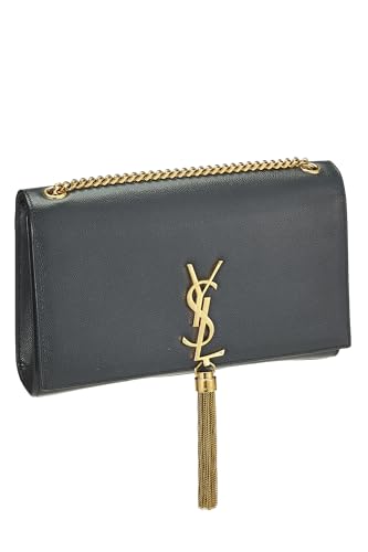 Yves Saint Laurent, Kate Tassel Medium en cuir grainé vert d'occasion, vert