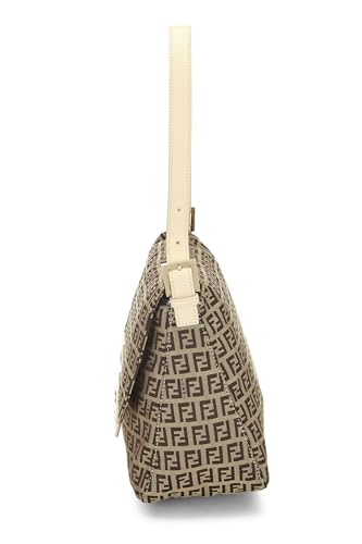 Fendi, Pre-Loved White Zucchino Canvas Mama, Blanco