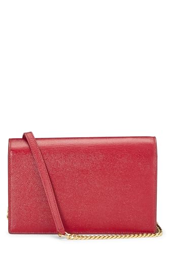 Yves Saint Laurent, Pre-Loved Red Grainy Kate Tassel Wallet On Chain (WOC), Red