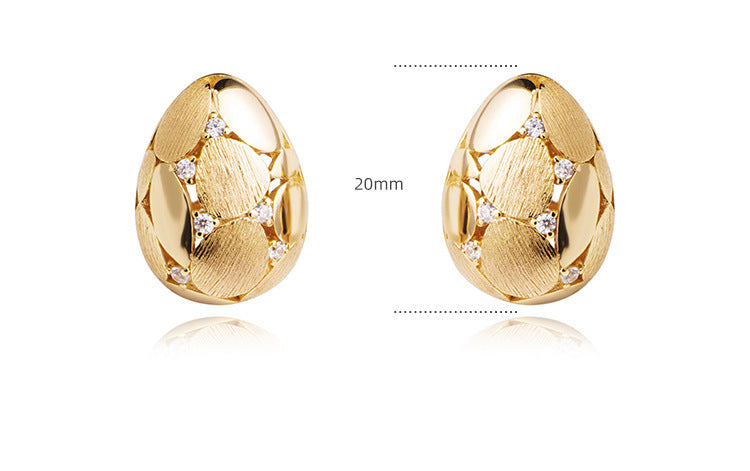 Small Golden Egg Ear Retro Affordable Luxury Fashionable And Versatile Earrings