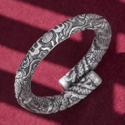 Bracelet de jeu en argent à double tête pour homme