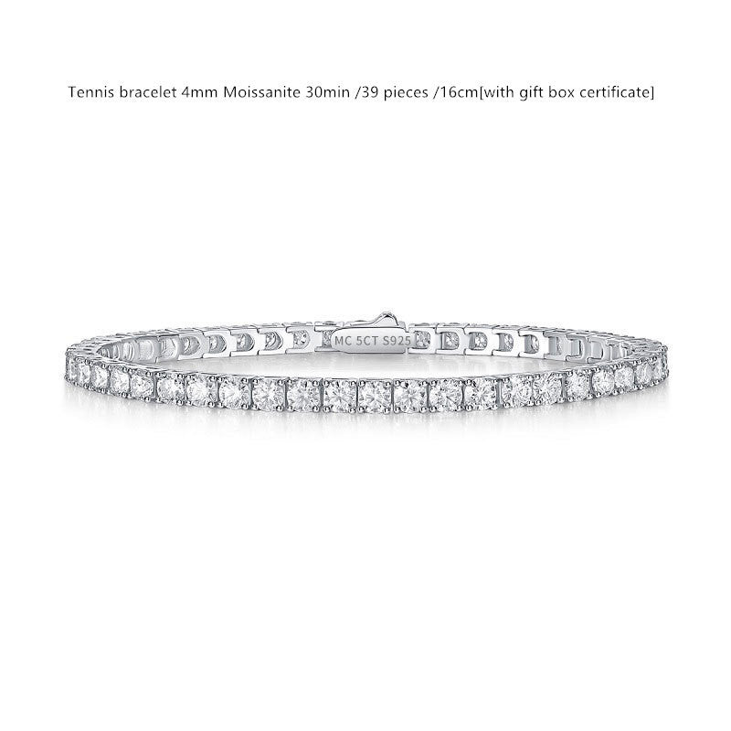 Bracelet de tennis en argent sterling avec moissanite couleur D pour femme