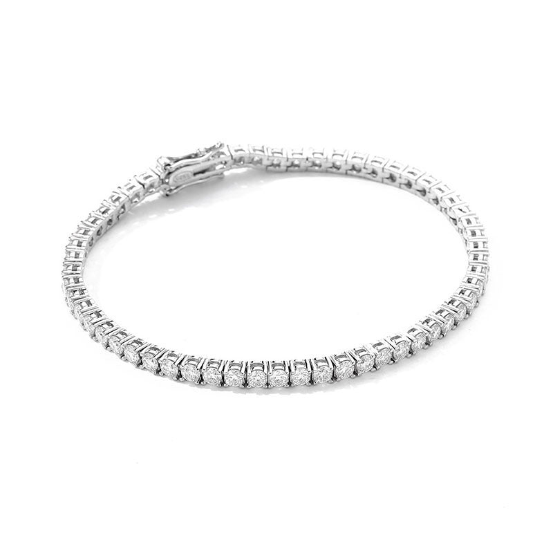 Pulsera de moissanita de 10 puntas con cadena de tenis en plata de ley S925