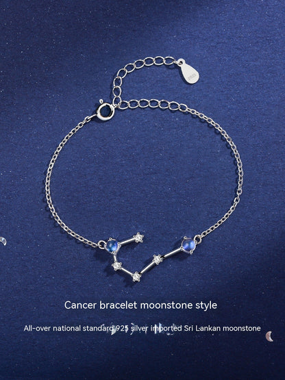 Lucky Twelve Constellation Moonstone Bracelet For Women