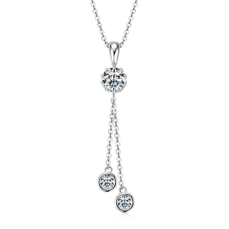 Niche Tassel Moissanite Pendant 925 Sterling Silver