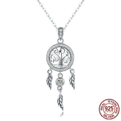 Ladies Dream Catcher Silver Necklace