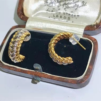 Jewelry 18K Gold Braided Earrings