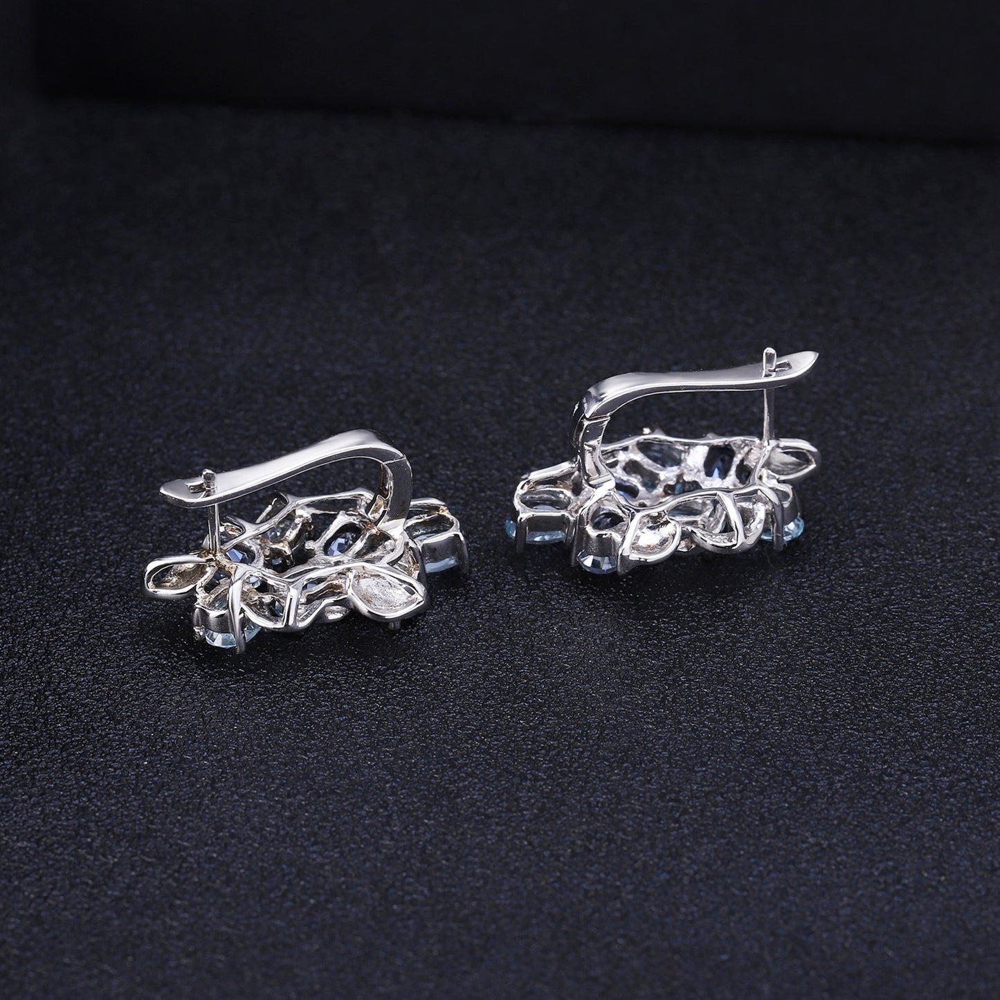 Pendientes de topacio con piedra natural personalizados Pendientes de plata S925