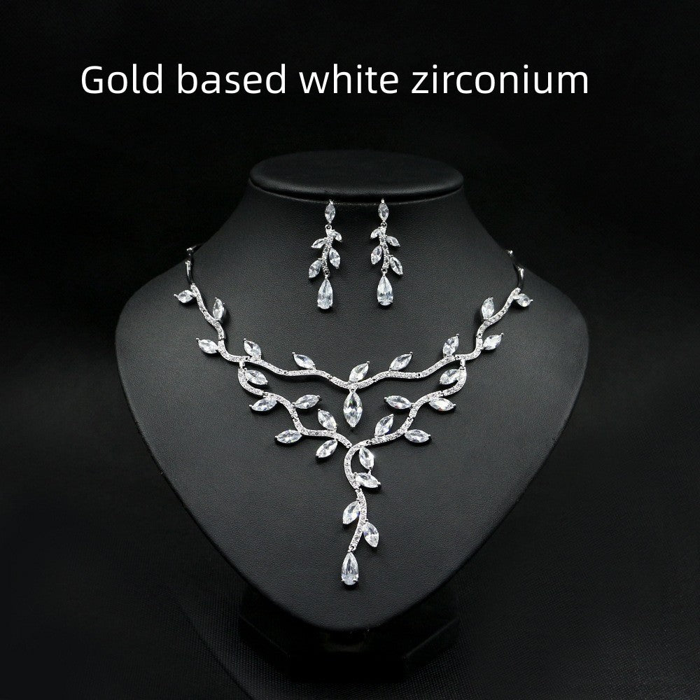 Zircon Necklace Bride Set In Europe And America