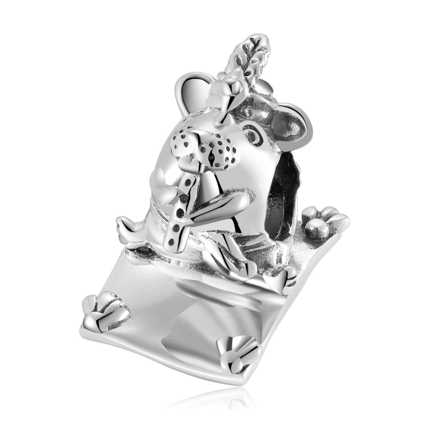 Colgante de cuentas de plata de ley 925 con forma de animal de aventura, conejo, tiburón, pelícano, pulsera para niña, accesorios de bricolaje