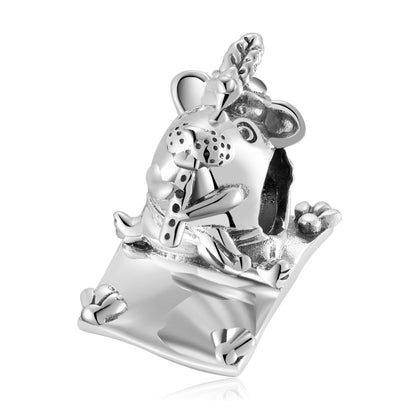 Colgante de cuentas de plata de ley 925 con forma de animal de aventura, conejo, tiburón, pelícano, pulsera para niña, accesorios de bricolaje