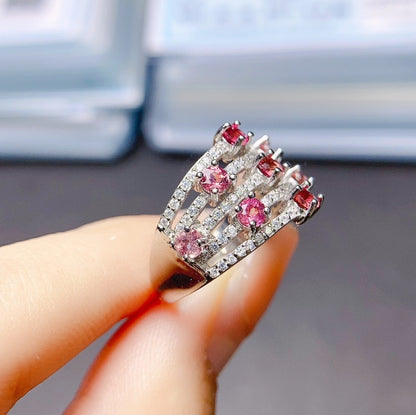 Jewelry Natural Magnesium Aluminum Garnet Ring Female Accessories