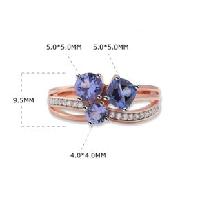 Sterling Silver Tan Sang Rose Gold Color Separation Plating Ring