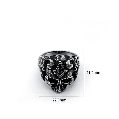 Men's Vintage Sterling Silver Skull Ring