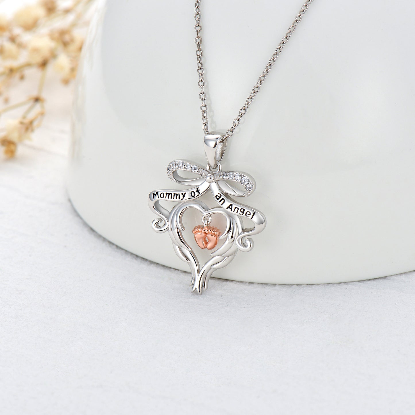 Bijoux commémoratifs en argent sterling 925 pour maman en deuil d'un ange pour femme