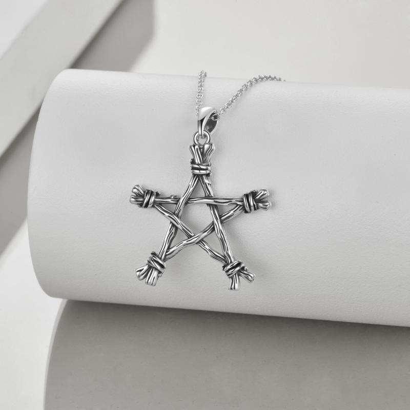 Bijoux en argent sterling avec pendentif pentagramme gothique punk sorcière PSupernatural Merchandise