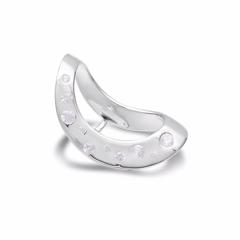 Os d'oreille simples de style nordique en argent sterling 925 incrusté de zircons