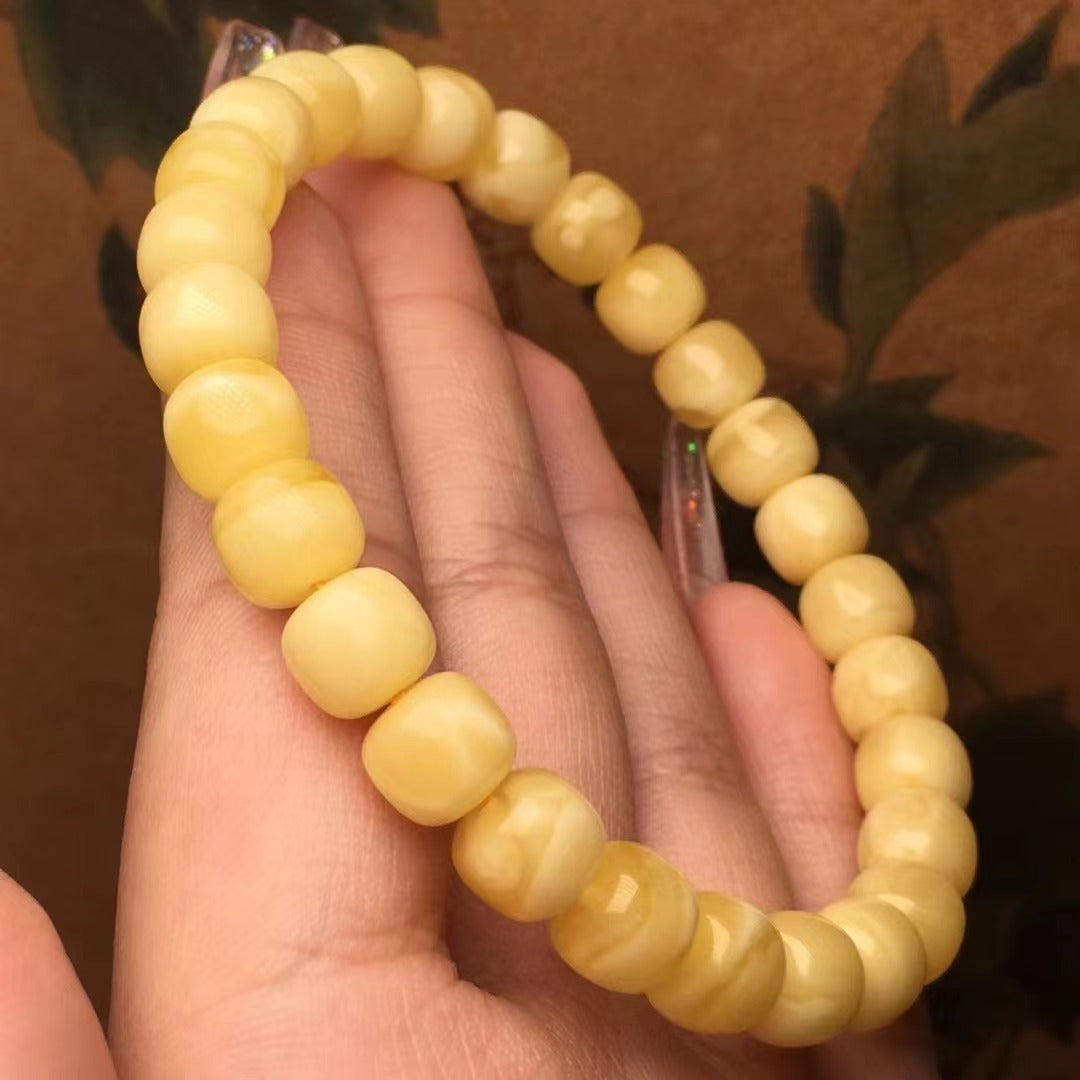 Cera de abejas natural, grasa de pollo amarilla vieja, cera rica y completa, pulsera de un solo círculo, accesorios artesanales, adornos