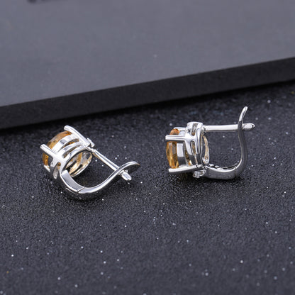 Natural Citrine Stud Earrings Fashion