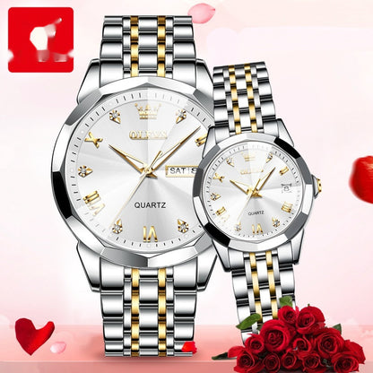 Montre à quartz Cadeau Saint Valentin Montre Couple Homme