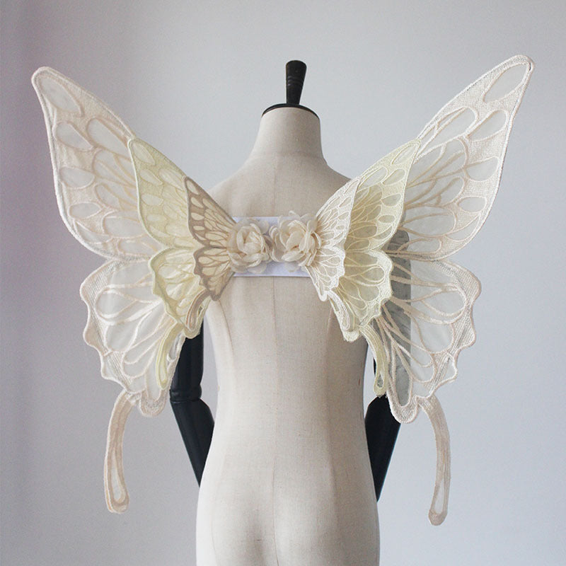 Cute Solid Color Butterfly Wings Back Decoration