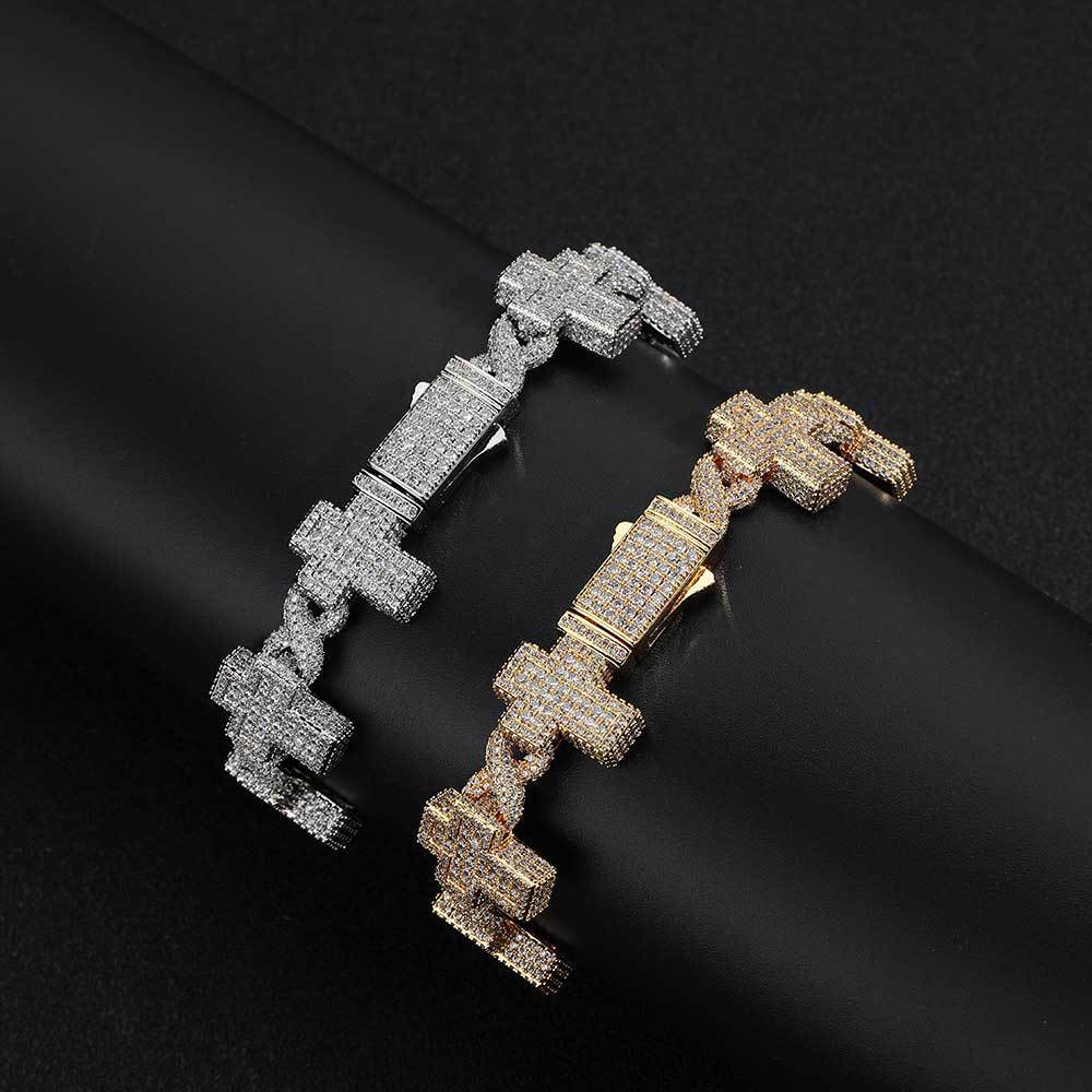 Men's Fashion Zircon Infinite Cross Bracelet