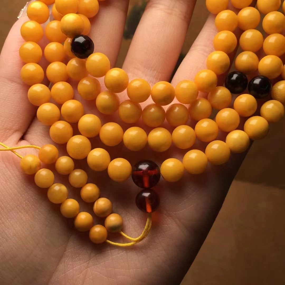 Bracelet en perles de cire d'abeille naturelle et de vieux miel