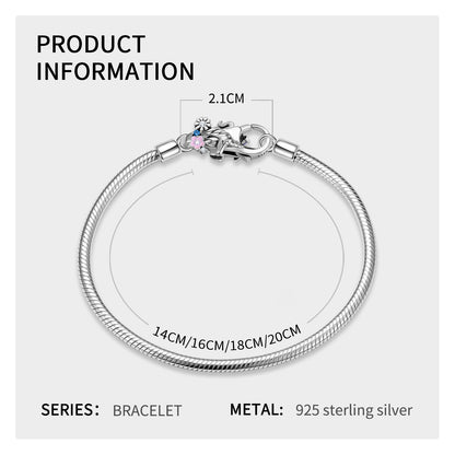 Fermoir mousqueton coloré en argent sterling S925 pour bracelet, accessoires de bricolage personnalisés