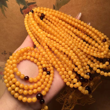 Accesorios para collar de cuentas de Buda con cera de abejas natural de 108