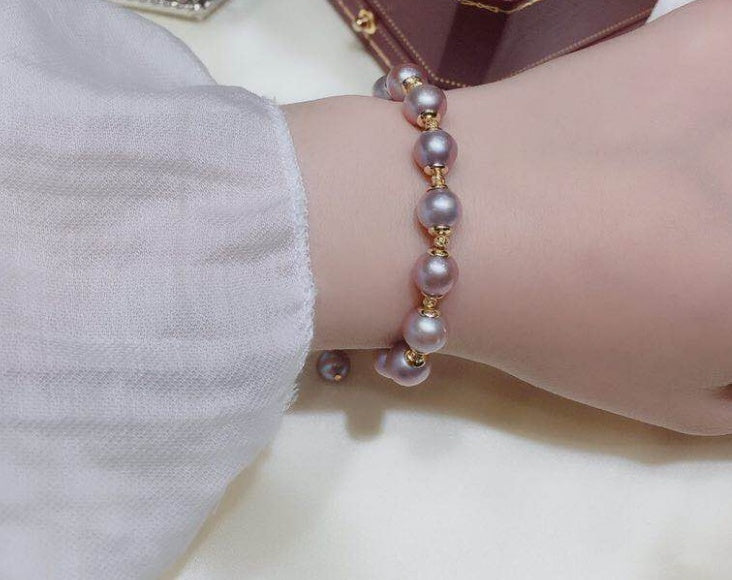 Purple Freshwater Pearl Adjustable Bracelet Bracelet