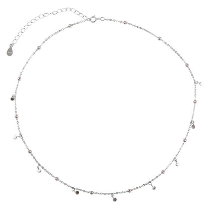 Real 925 Sterling Silver Geometric Round Choker